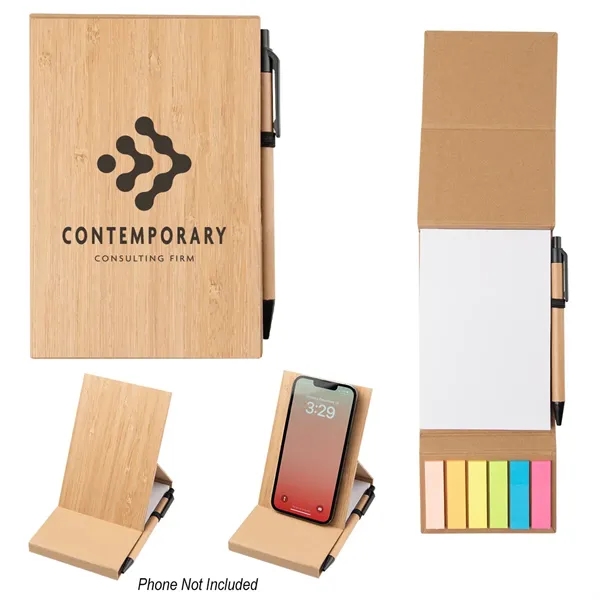 Bamboo color option for Bamboo Desk Jotter With Phone Stand
