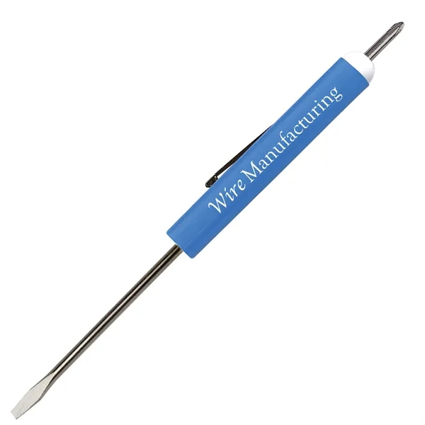 Bright Blue color option for Pocket Screwdriver   Fixed 1/8" Flat Tip Blade W/ #0 Plp Top