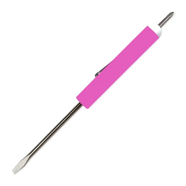 Pink color option for Pocket Screwdriver   Fixed 1/8" Flat Tip Blade W/ #0 Plp Top