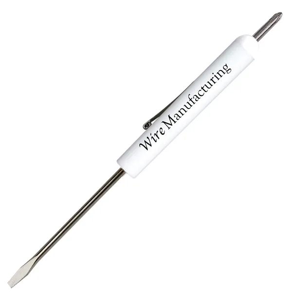 White color option for Pocket Screwdriver   Fixed 1/8" Flat Tip Blade W/ #0 Plp Top