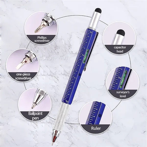 Blue color option for 6 In 1 Multifunctional Tech Tool Ballpoint Pen