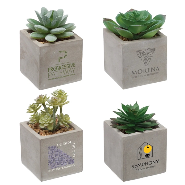 Gray-Green color option for Mini Faux Potted Succulent