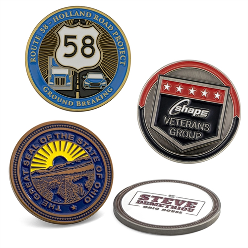 Main photo of Custom Challenge Coin   Die Struck Economy Enamel