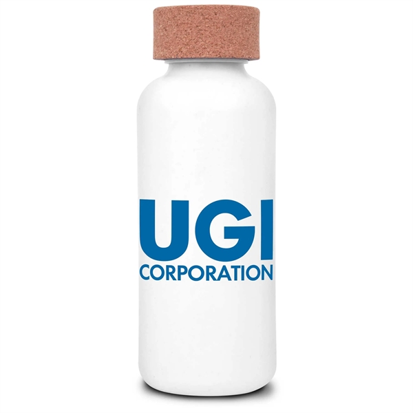 White color option for Sustainable Sugar Cane & Cork Water Bottle   22 Oz.