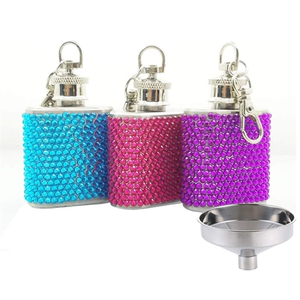 Photo of 1 Oz Glitter Keychain Hip Flask