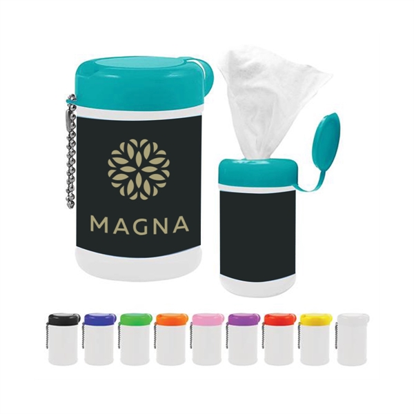 White color option for Antibacterial Wet Wipes In Vibrant Containers
