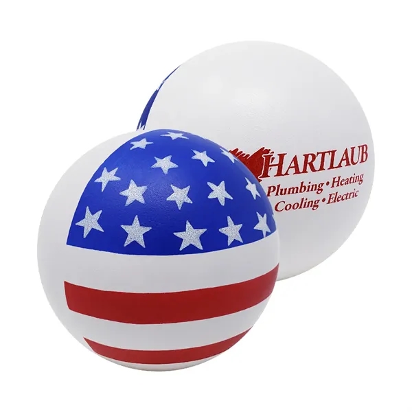 Red-White-Blue color option for Patriotic Flag Round Stress Ball