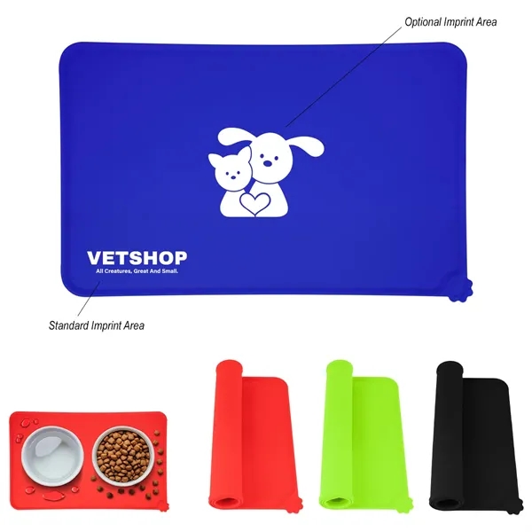 Blue color option for Silicone Pet Food Place Mat