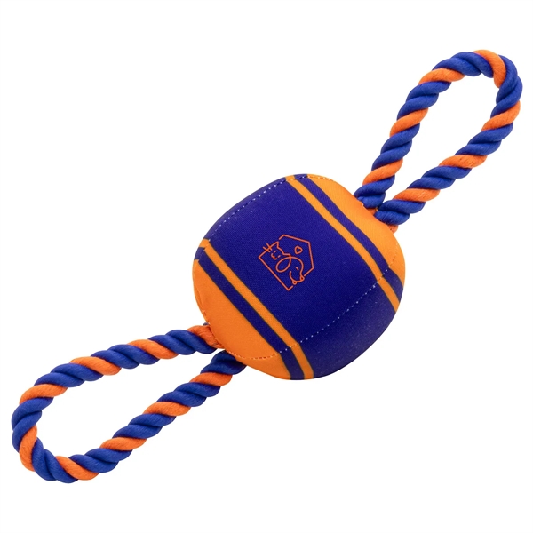 Blue/Orange color option for Tug N Play Ball & Rope Dog Toy