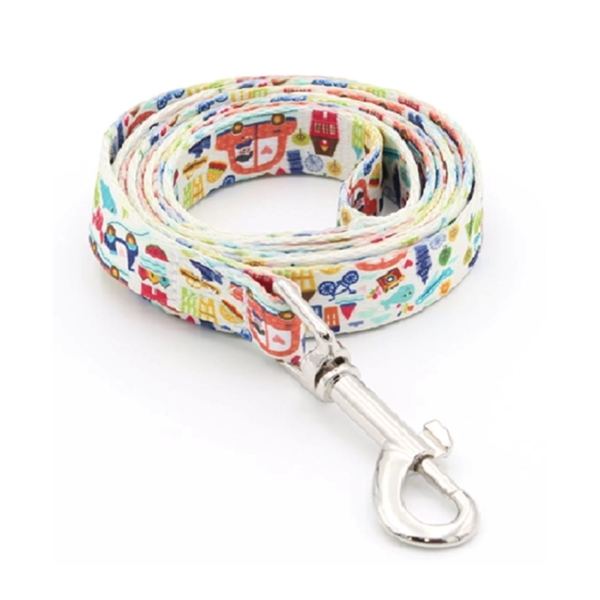 Gray Silver color option for 5/8"W X 72"L Polyester Pet Leash Metal Carabiner Sublimation