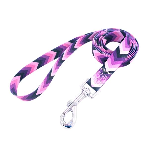 White color option for 3/4"X72" Polyester Sublimation Pet Leash W/ Metal Carabiner