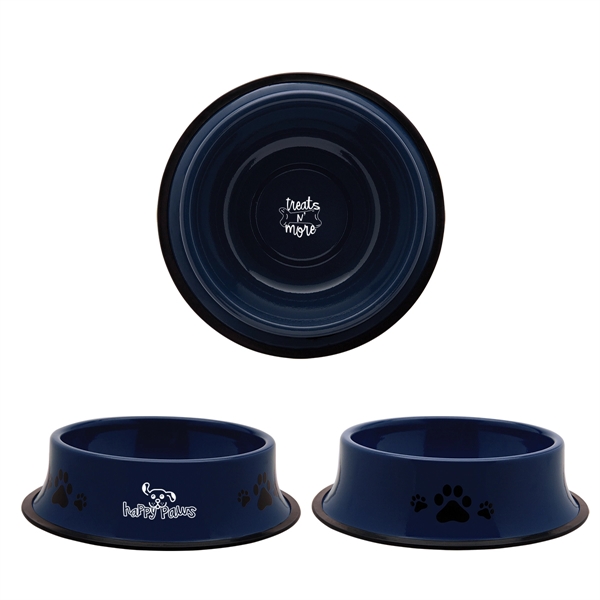 Blue color option for Galvanized Steel Pet Bowl