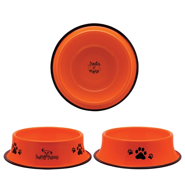 Orange color option for Galvanized Steel Pet Bowl