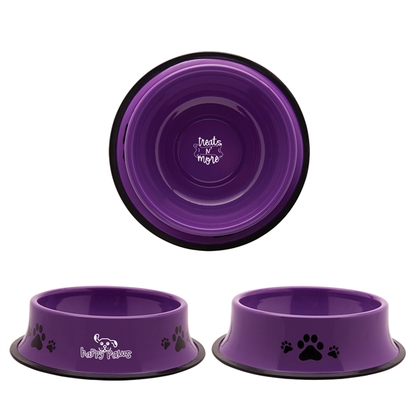 Purple color option for Galvanized Steel Pet Bowl