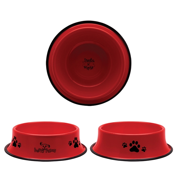 Red color option for Galvanized Steel Pet Bowl