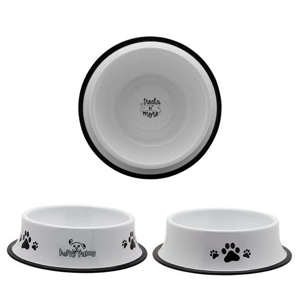 White color option for Galvanized Steel Pet Bowl