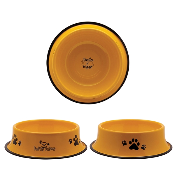 Yellow color option for Galvanized Steel Pet Bowl