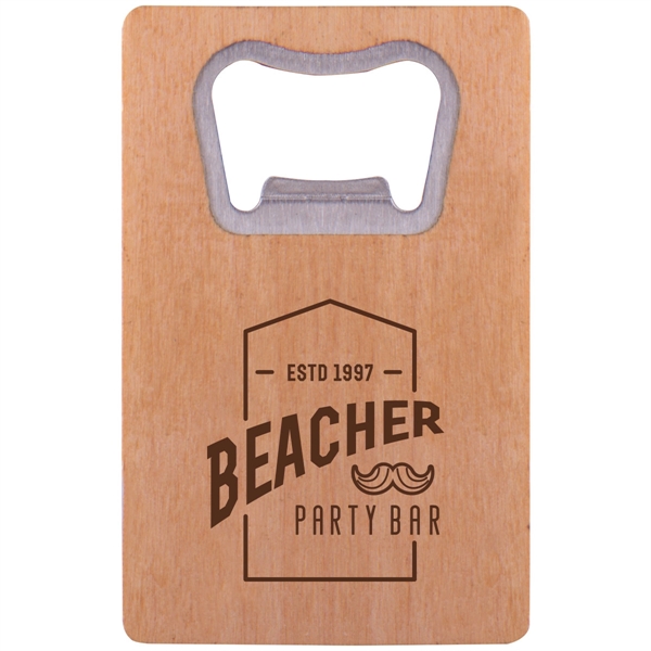Natural Beechwood color option for Wood Credit Card Bottle Opener