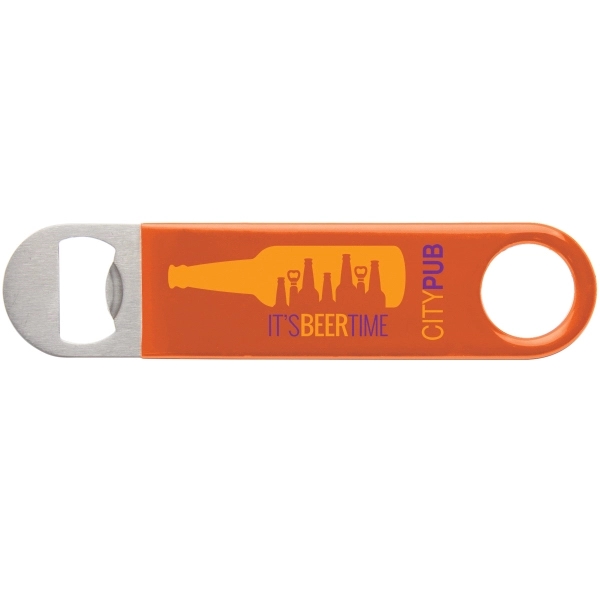 Silver-Orange color option for Color Wrapped Classic Paddle Bottle Opener