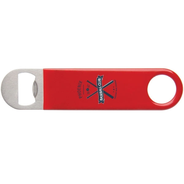 Silver-Red color option for Color Wrapped Classic Paddle Bottle Opener