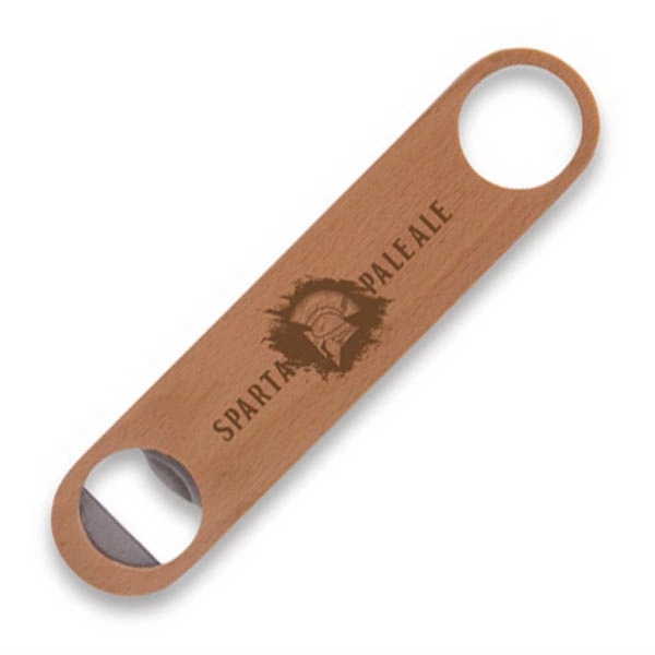 Natural Beechwood color option for Wood Paddle Bottle Opener