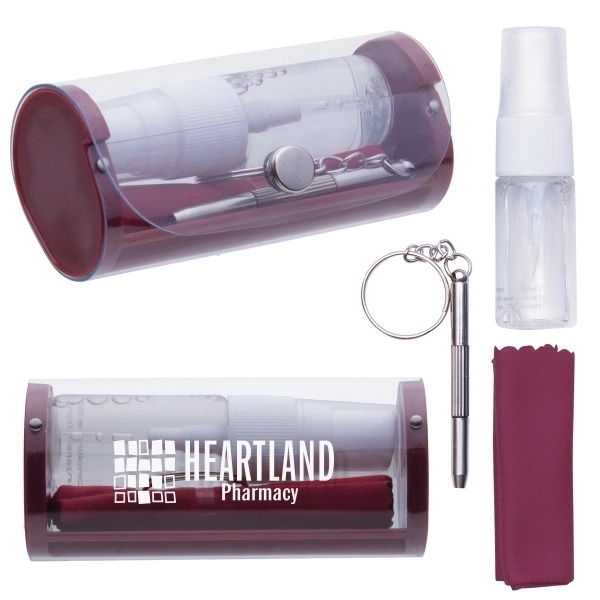 Red color option for Eyeglass Cleaning Kit