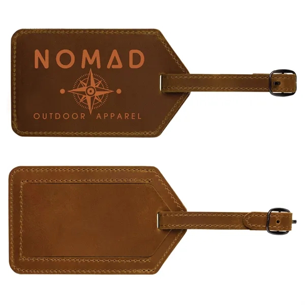 Tan color option for Leather Luggage Tag