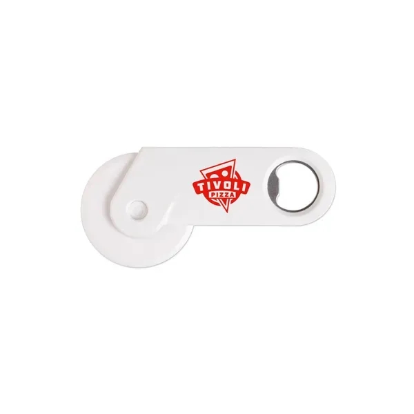 White color option for Pizza Cutter With Handle And Bottle Opener