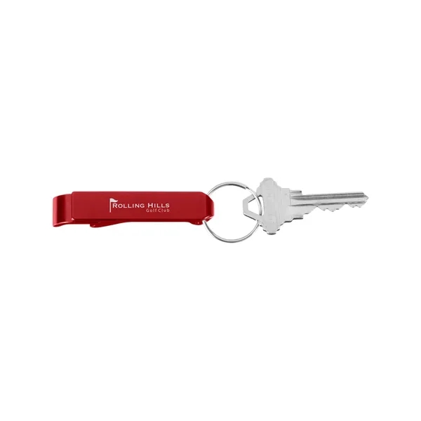 Red color option for Aluminum Bottle Opener Keychain
