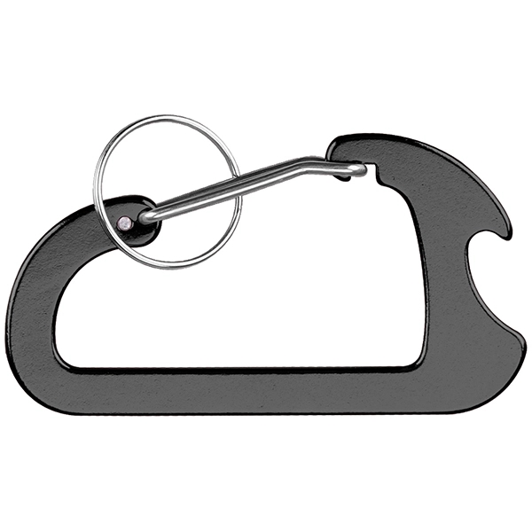Metallic Black color option for Carabiner With Bottle Opener And Key Ring