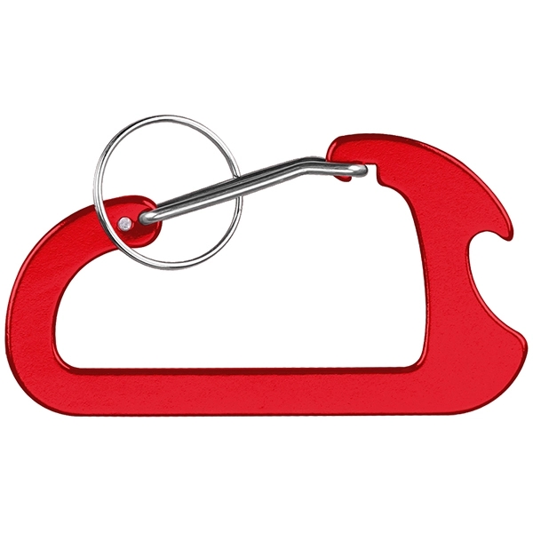 Metallic Red color option for Carabiner With Bottle Opener And Key Ring