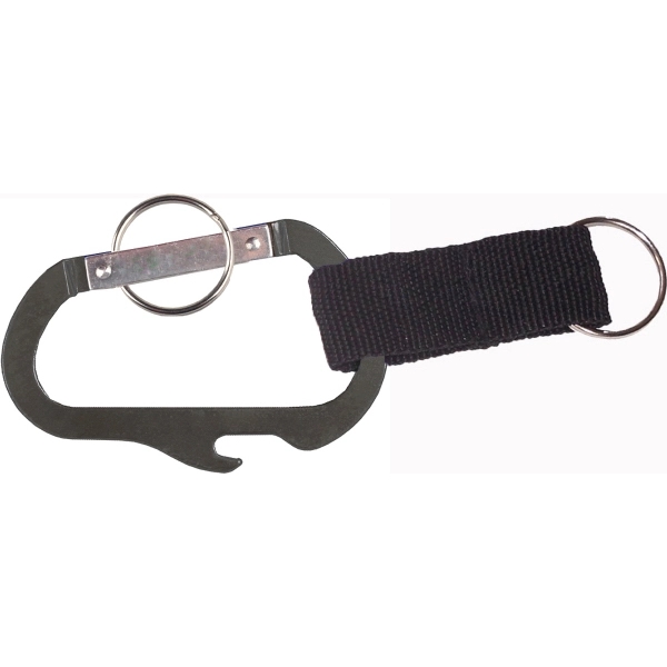 Metallic Black color option for Carabiner With Bottle Opener And Strap