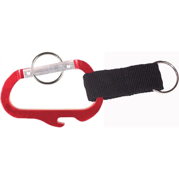 Metallic Red color option for Carabiner With Bottle Opener And Strap
