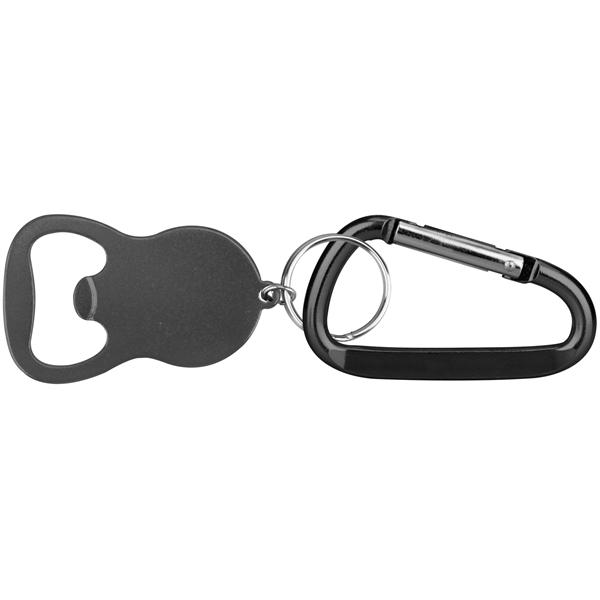 Black color option for Round Bell Shape Plain Bottle Opener With Carabiner