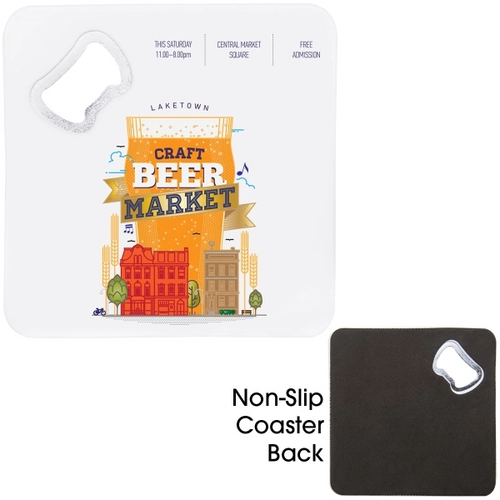 Main photo of Square Bottle Opener Coasters