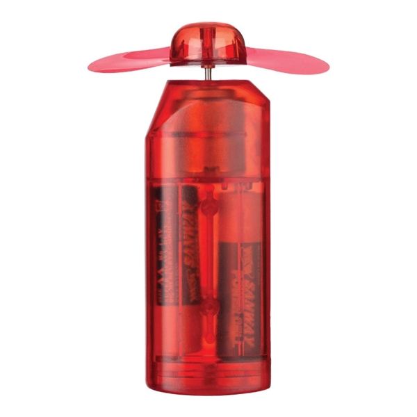 Transparent Red color option for Classic Handheld Mini Fan W/Batteries