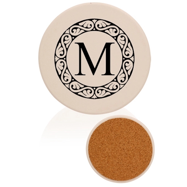 Natural color option for Round Ceramic Coaster