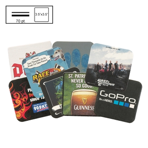 Photo of 3.5" Square Med Weight Pulpboard Coaster W/4 Color Process
