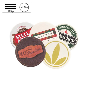 Photo of 4" Circle Heavy Weight (125 Pt) Pulpboard Coaster