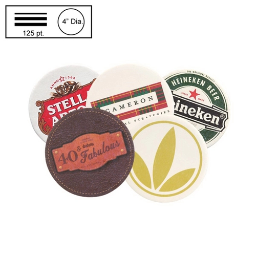 Main photo of 4" Circle Heavy Weight (125 Pt) Pulpboard Coaster