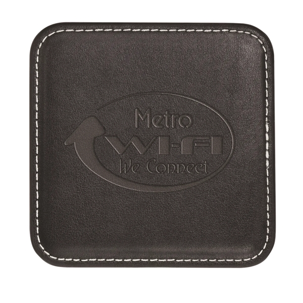 Black color option for Vintage Leather Square Coaster