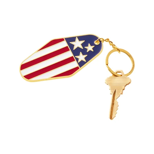 Patriotic color option for Usa Patriotic Metal Keychain