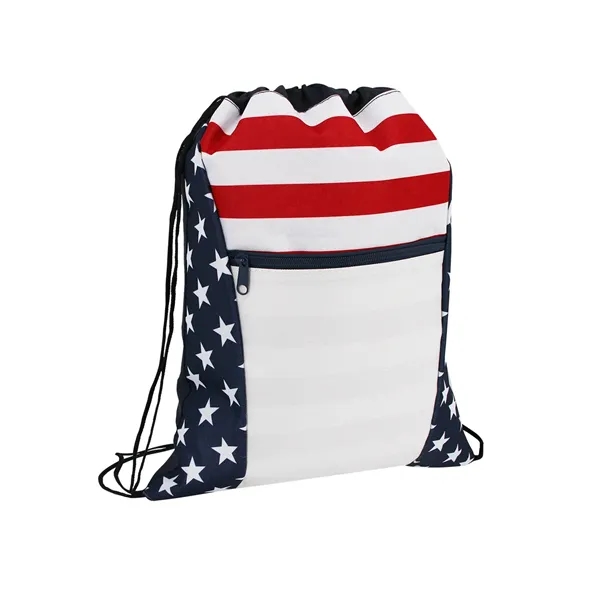 Red/White/Blue color option for Oad Patriotic Drawstring Bag