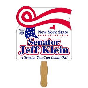 Photo of Horizontal Ribbon Hand Fan Full Color (1 Side)