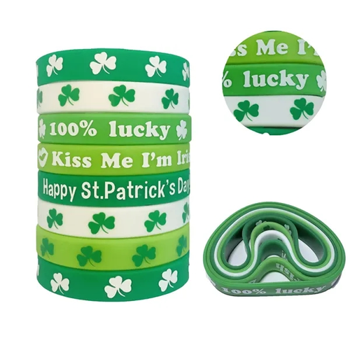 Photo of St. Patrick's Day Silicone Wristband Set(6 Wristbands)