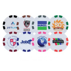 Photo of Poker Chip Ball Marker 8 Stripe Style