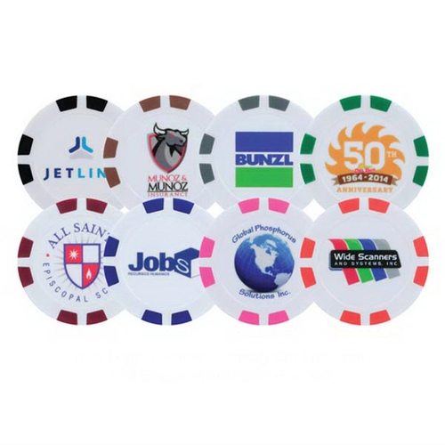 Main photo of Poker Chip Ball Marker 8 Stripe Style