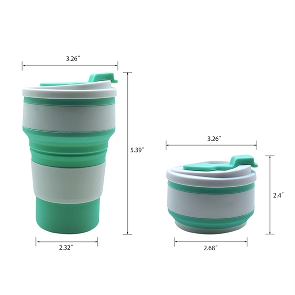 Green color option for 12oz Collapsible Silicone Travel Folding Cup