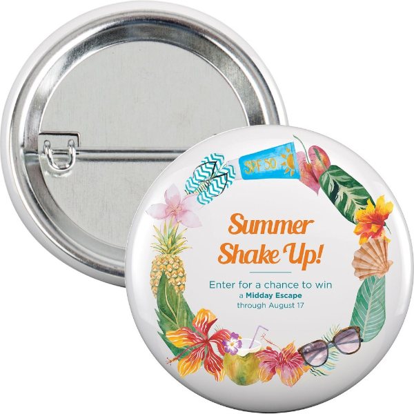 White color option for 2 1 And 2" Round Safety Pin Button