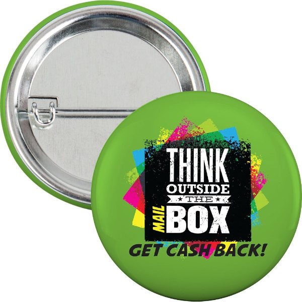 White color option for 2 1 And 4" Round Safety Pin Button